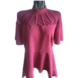 Shein Burgundy Short Sleeve Top 2X